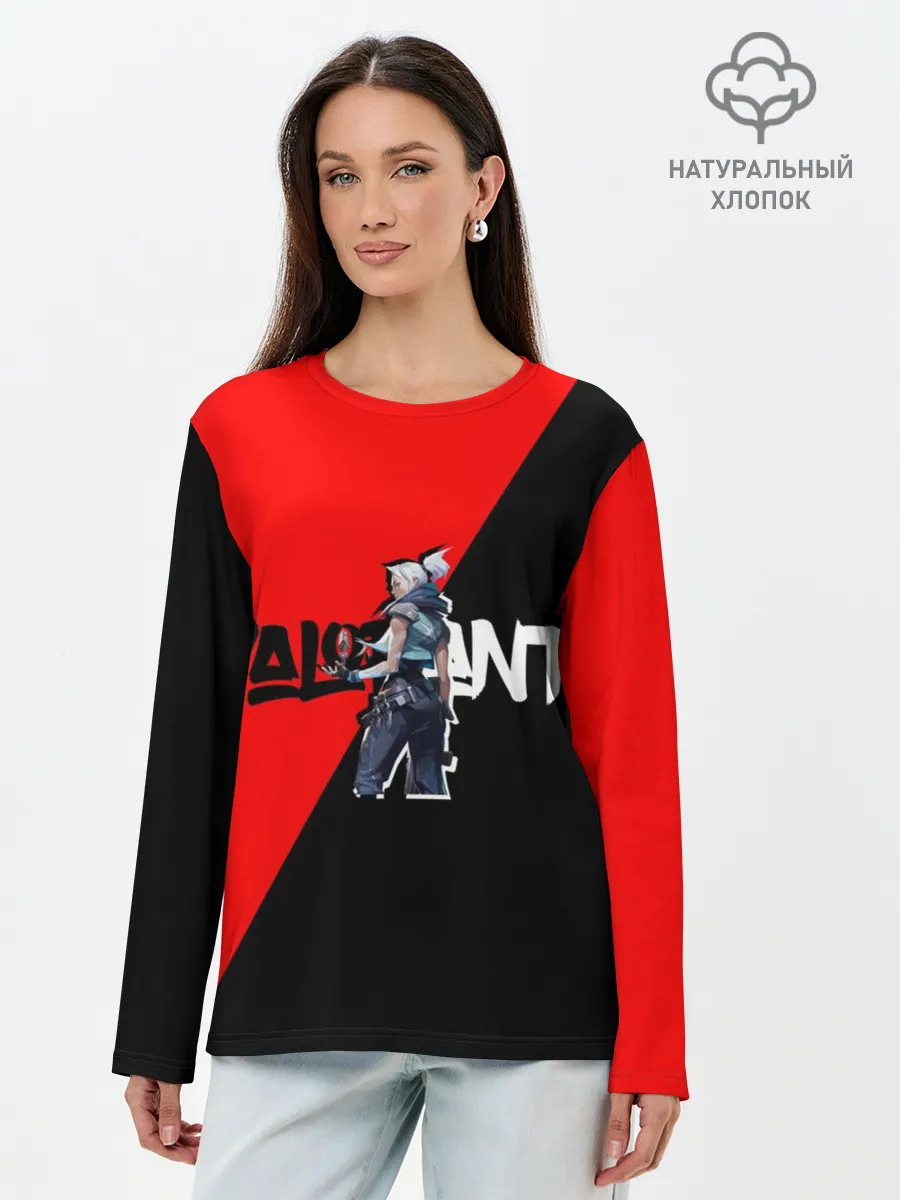 Лонгслив женский. Хлопок / Valorant Jett