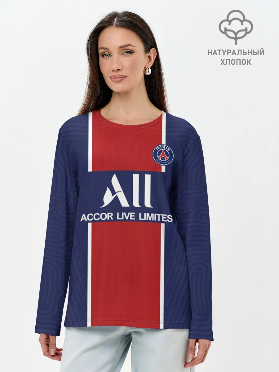 Лонгслив женский. Хлопок / PSG home 20-21