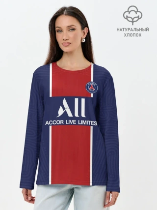 Лонгслив женский. Хлопок / PSG home 20-21