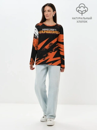 Лонгслив женский. Хлопок / Minecraft: Dungeons