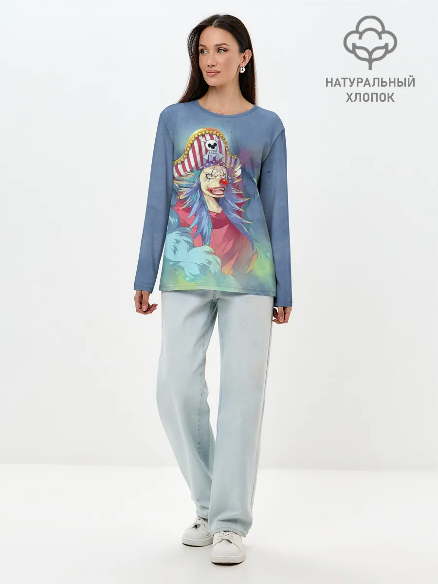 Лонгслив женский. Хлопок / Клоун Багги