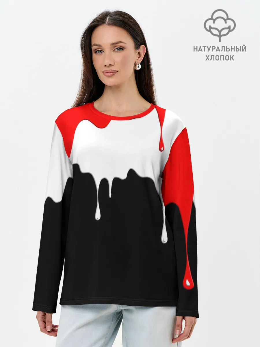 Лонгслив женский. Хлопок / ПОДТЁКИ.