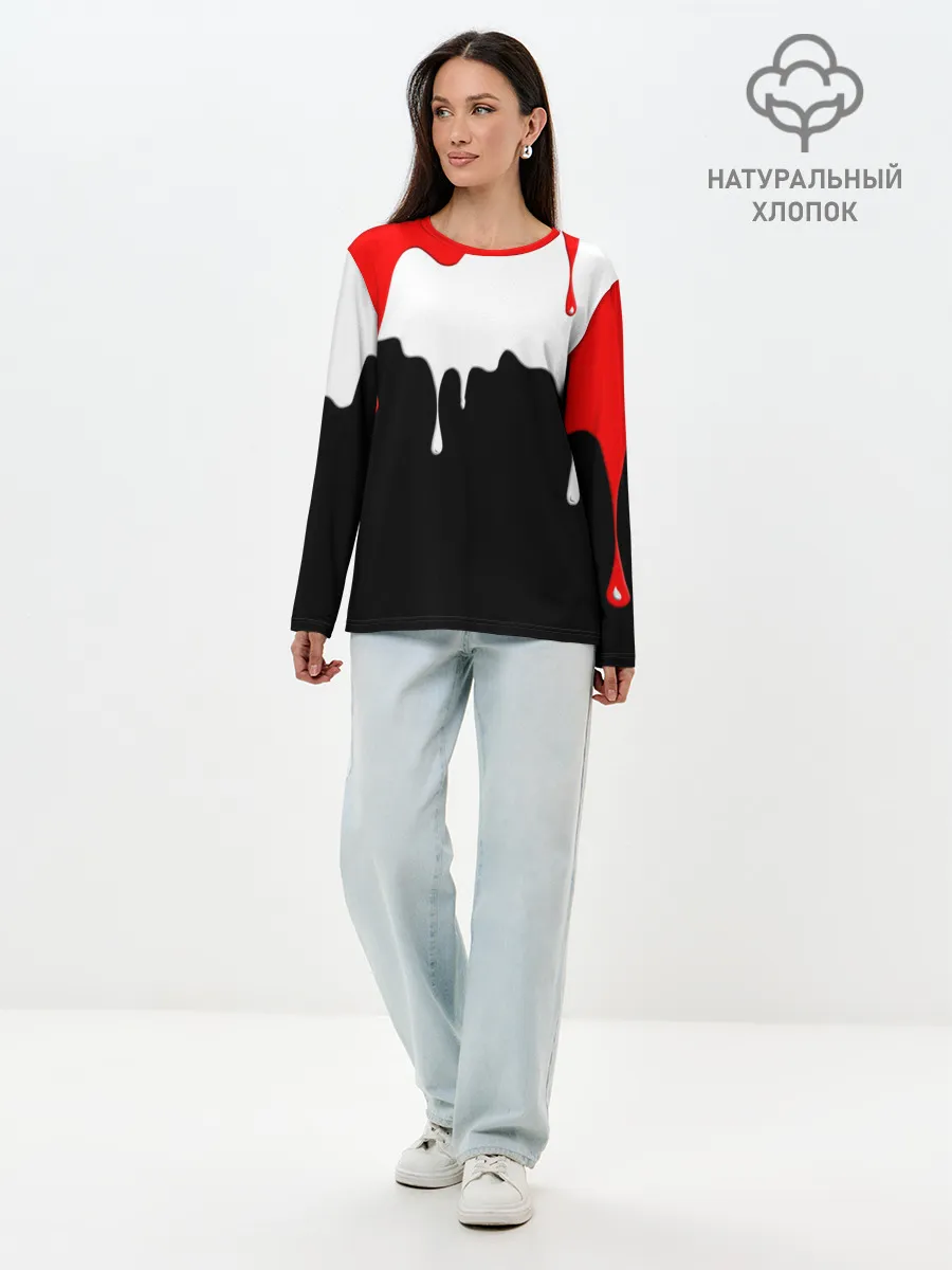 Лонгслив женский. Хлопок / ПОДТЁКИ.