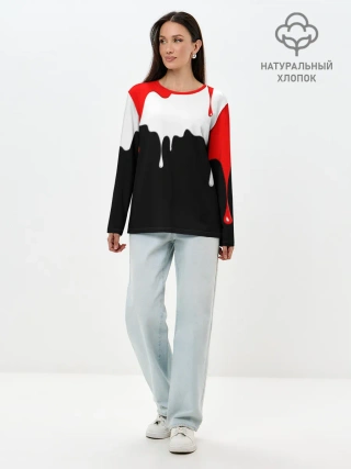 Лонгслив женский. Хлопок / ПОДТЁКИ.