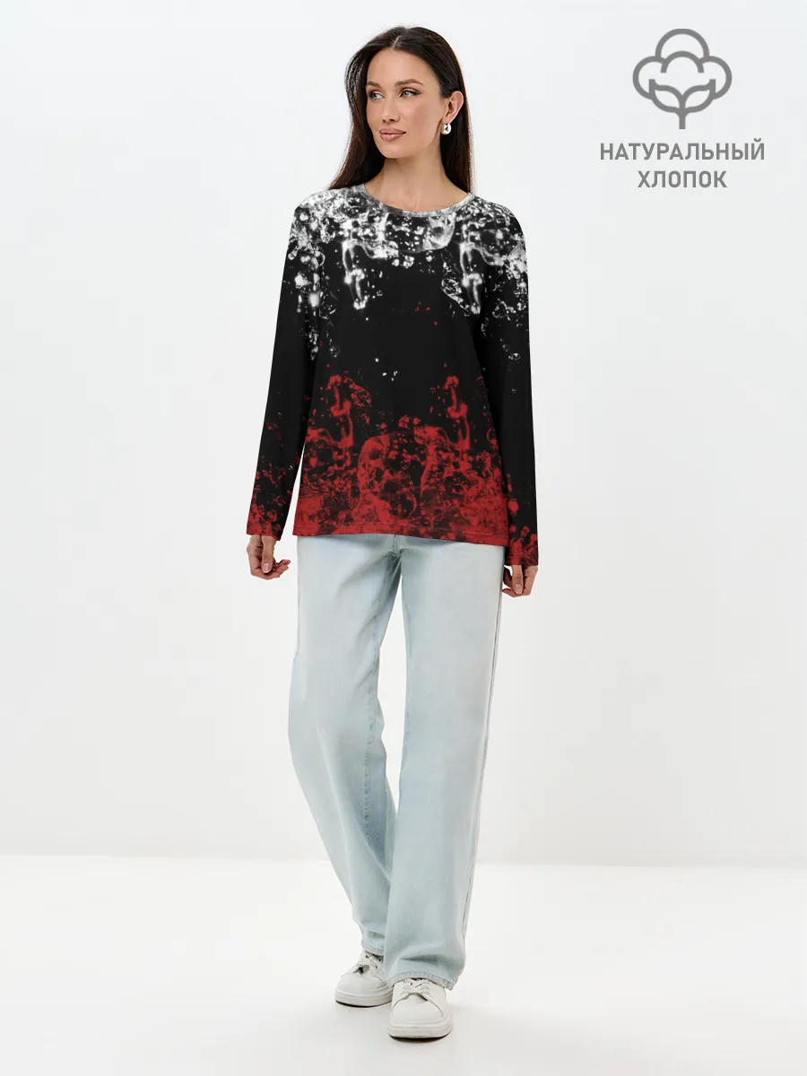 Лонгслив женский. Хлопок / БРЫЗНИ ВОДЫ.