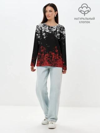 Лонгслив женский. Хлопок / БРЫЗНИ ВОДЫ.