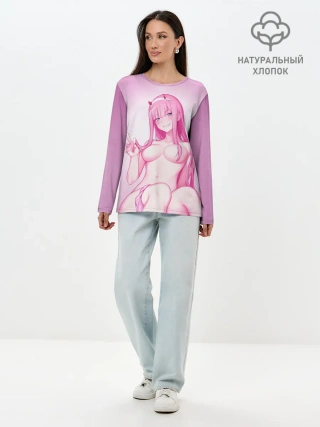 Лонгслив женский. Хлопок / ноль два голенькая