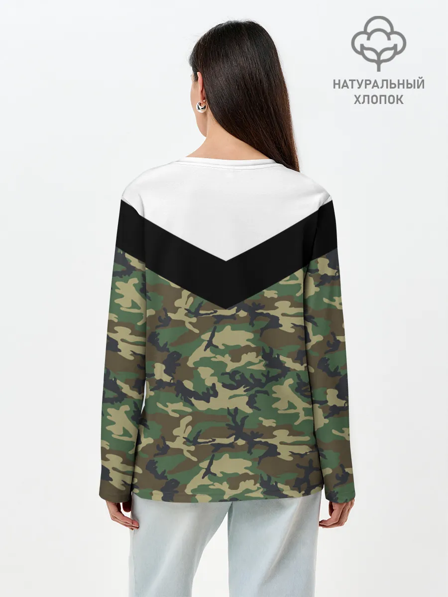 Лонгслив женский. Хлопок / Россия камуфляж