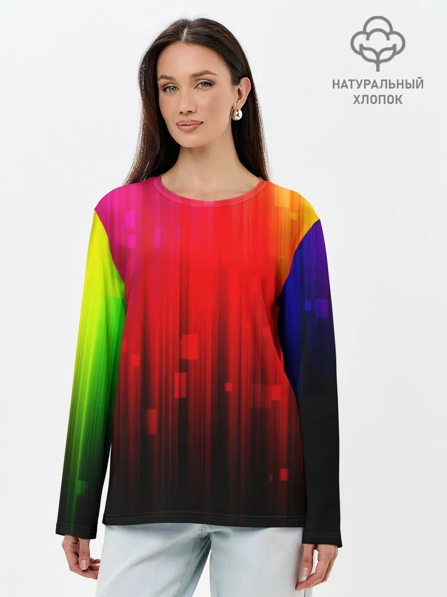 Лонгслив женский. Хлопок / АБСТРАКТНЫЕ КРАСКИ