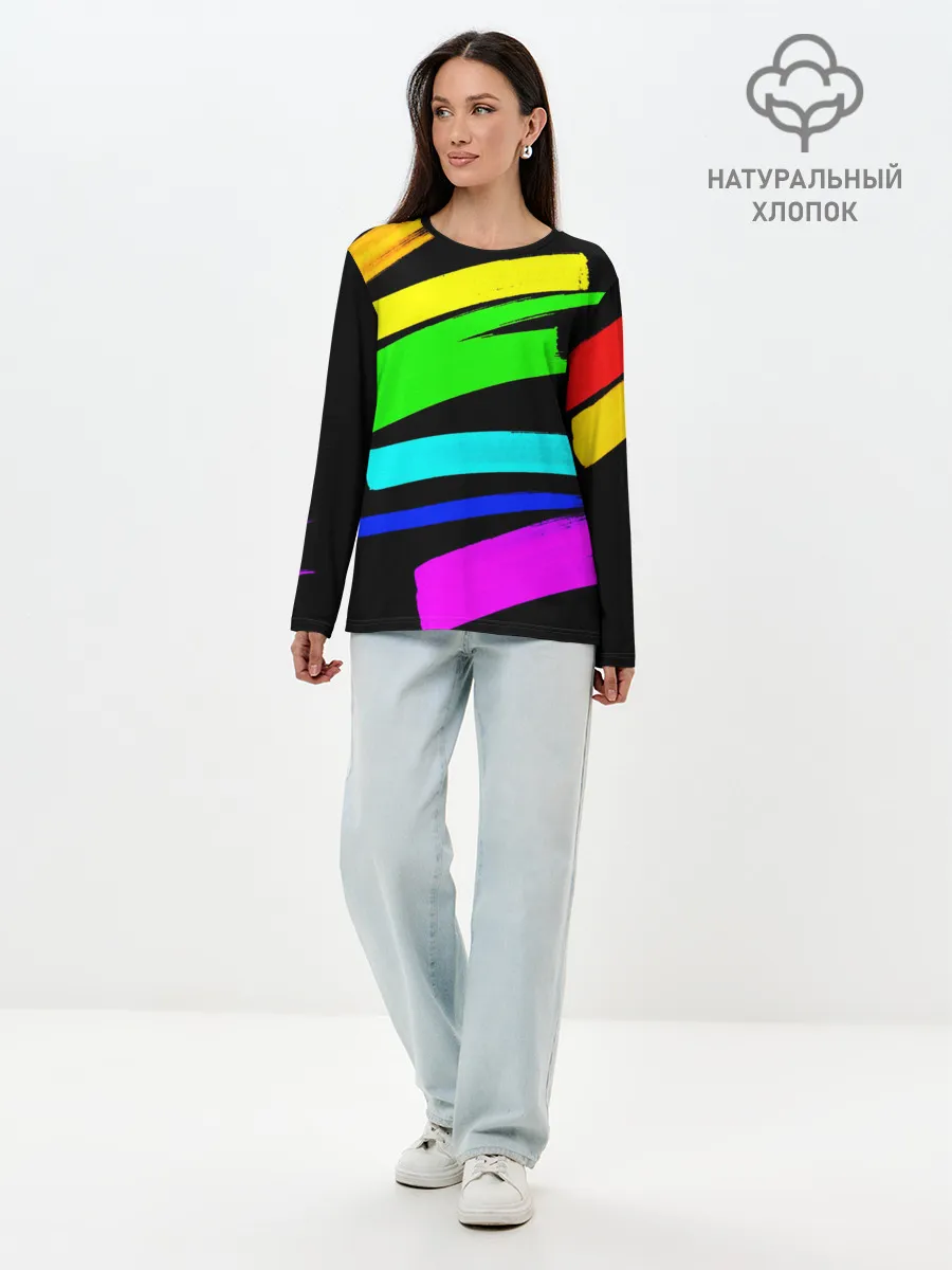 Лонгслив женский. Хлопок / НЕОНОВЫЕ КРАСКИ