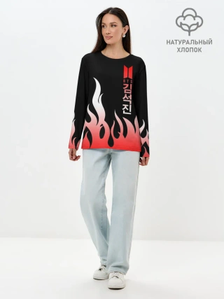 Лонгслив женский. Хлопок / BTS