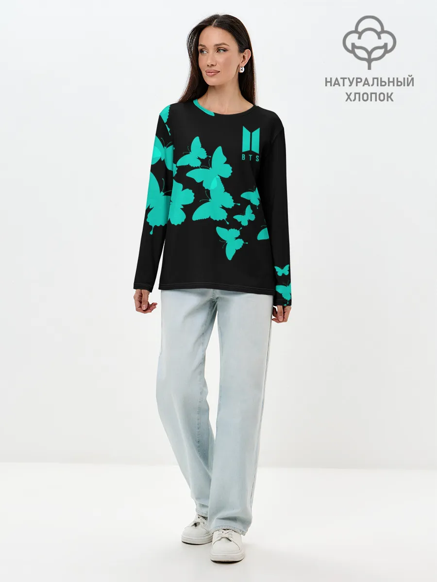 Лонгслив женский. Хлопок / BTS