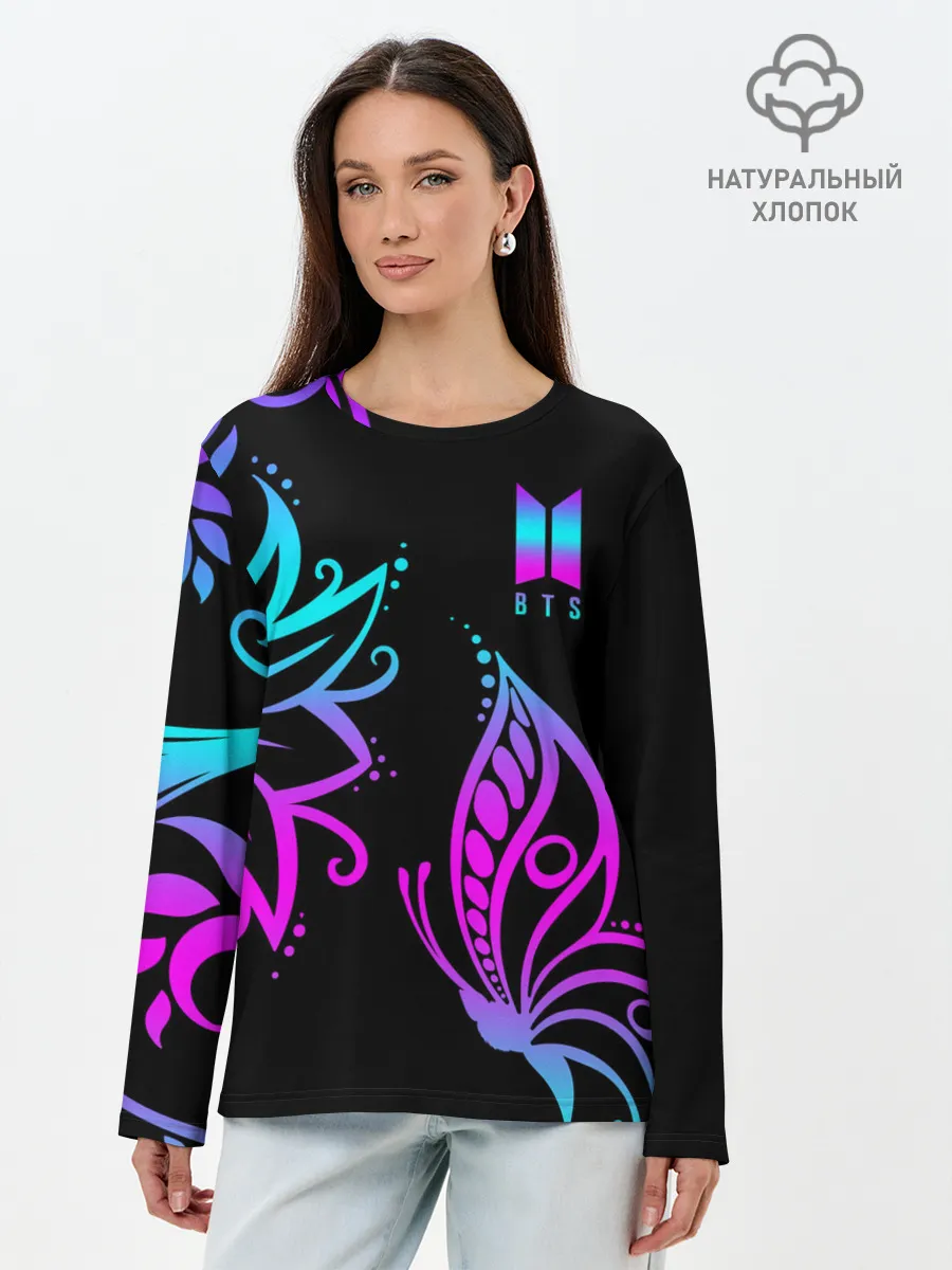 Лонгслив женский. Хлопок / BTS