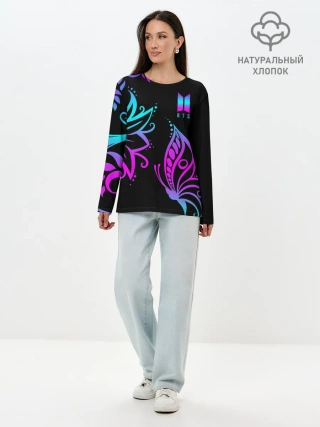 Лонгслив женский. Хлопок / BTS