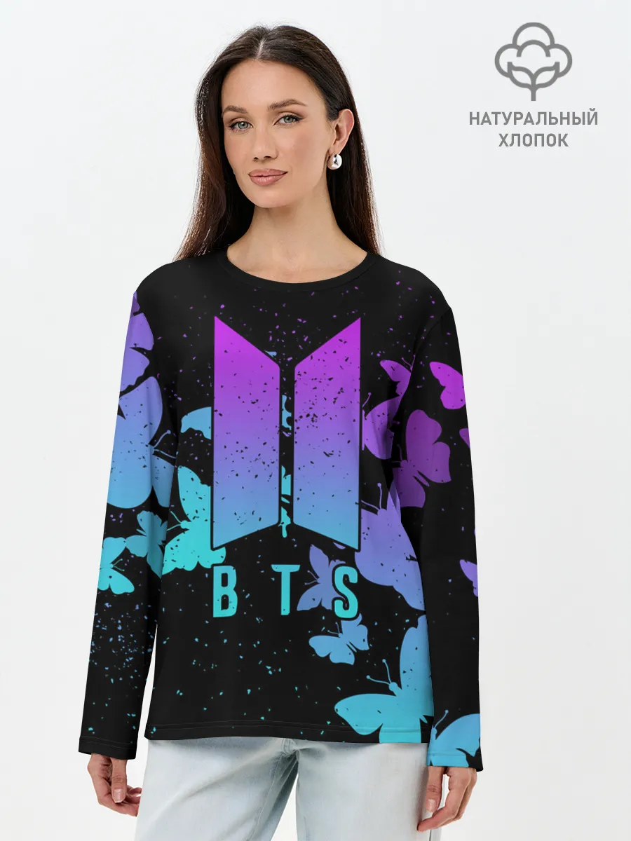 Лонгслив женский. Хлопок / BTS