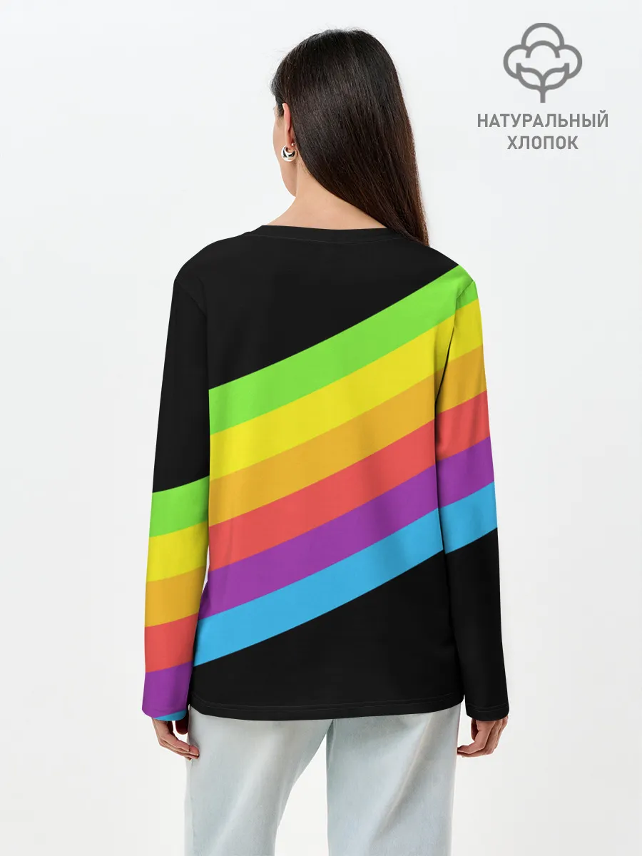 Лонгслив женский. Хлопок / НЕОНОВЫЕ ЛИНИИ