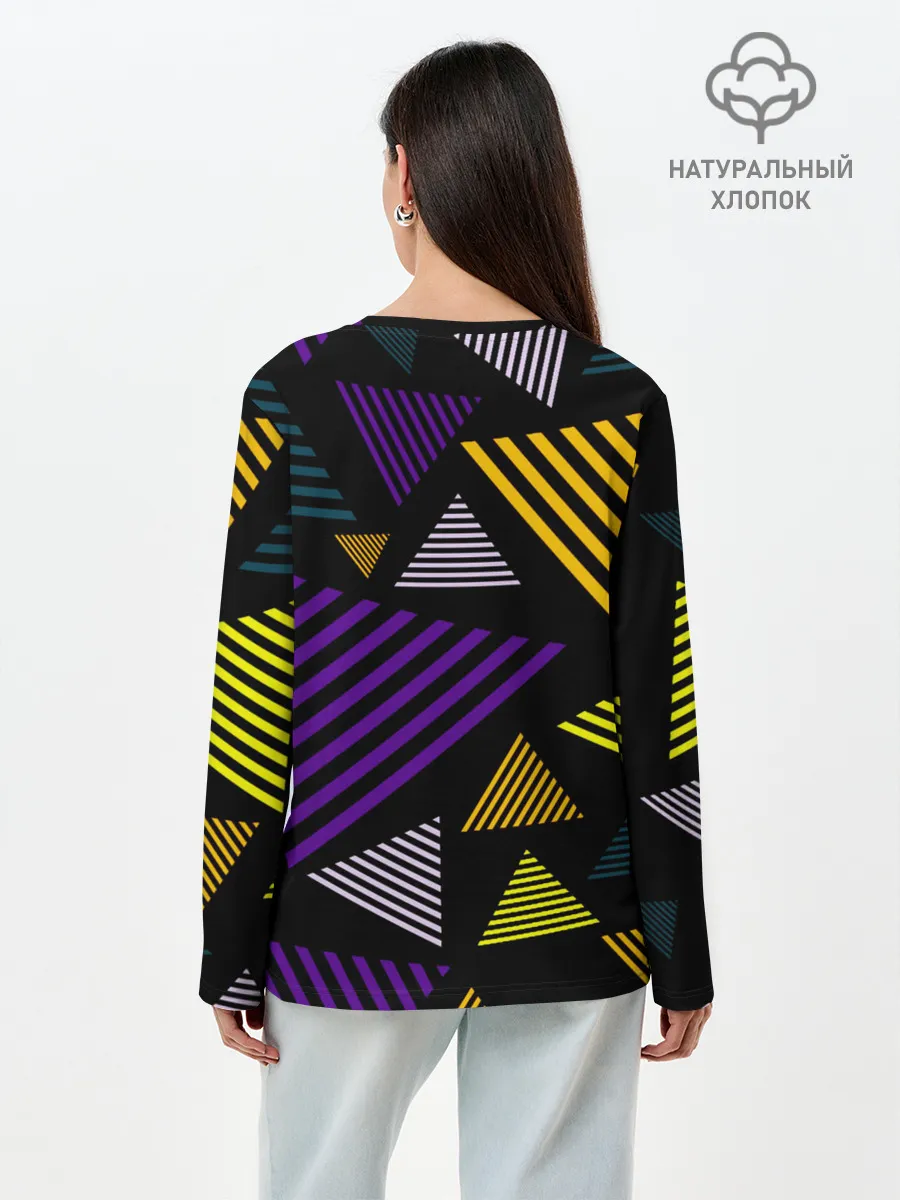 Лонгслив женский. Хлопок / ГЕОМЕТРИЯ