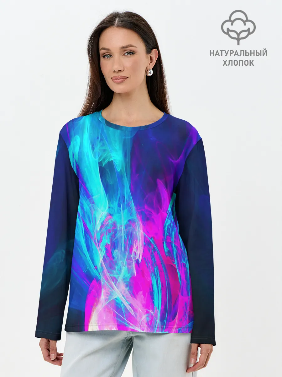 Лонгслив женский. Хлопок / НЕОНОВЫЕ КРАСКИ