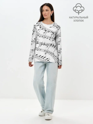 Лонгслив женский. Хлопок / Melody | Текстура