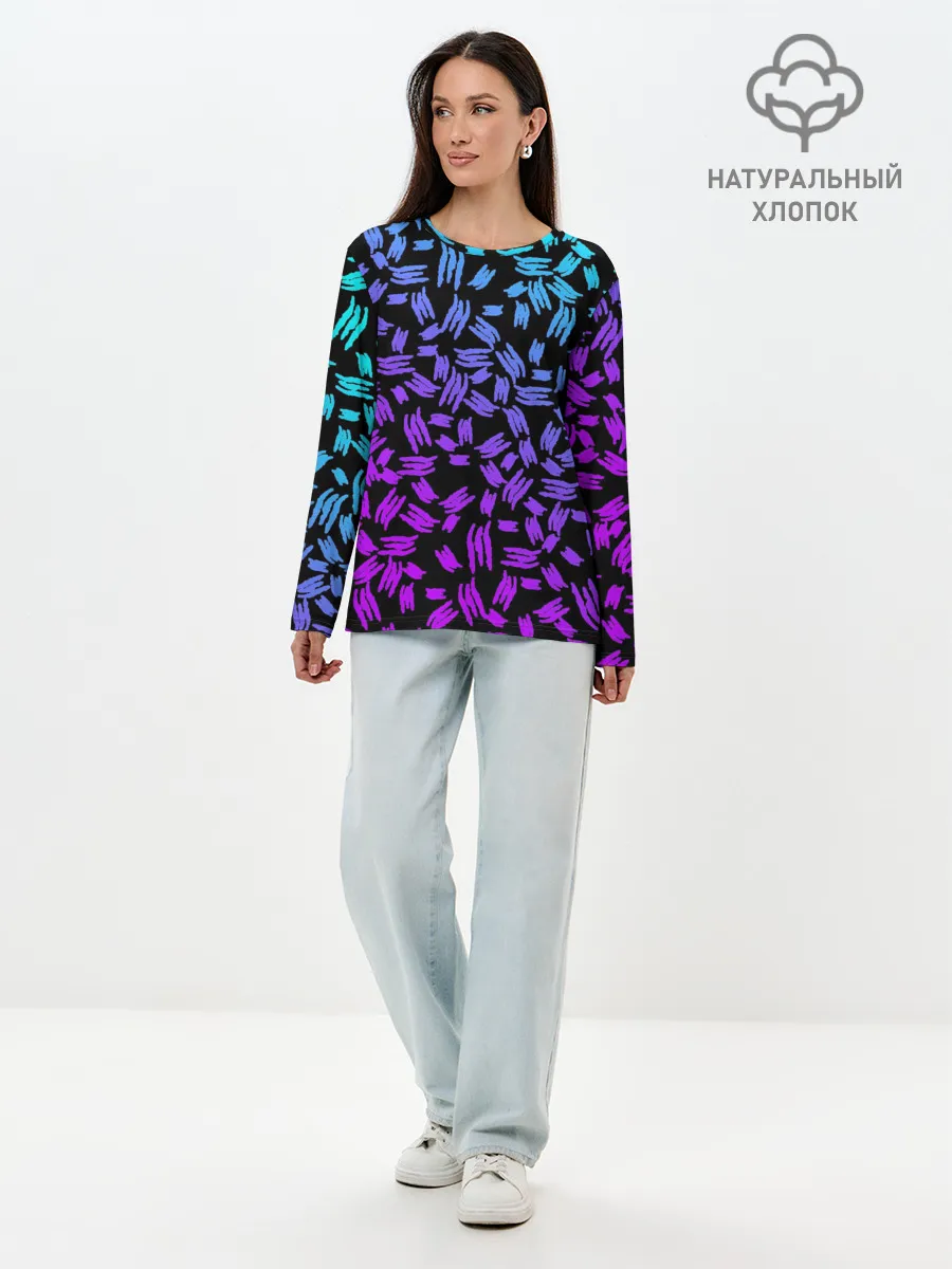 Лонгслив женский. Хлопок / PATTERN MONSTER ENERGY