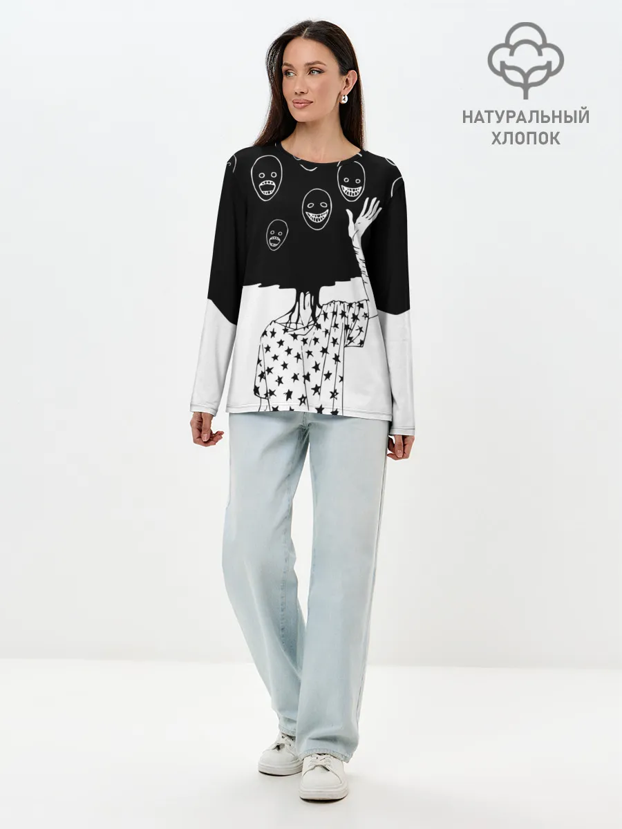 Лонгслив женский. Хлопок / Многоликий | Multi face