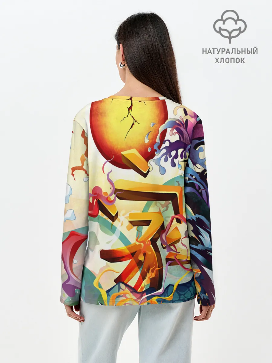 Лонгслив женский. Хлопок / Dsquared tatoo