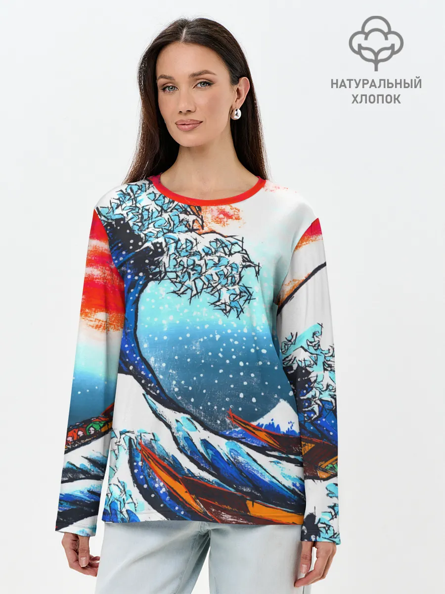 Лонгслив женский. Хлопок / Ghost of Tsushima.