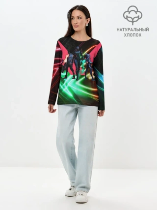 Лонгслив женский. Хлопок / Valorant | Neon
