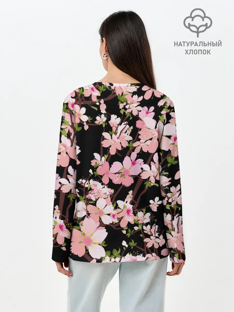 Лонгслив женский. Хлопок / BTS | Sakura