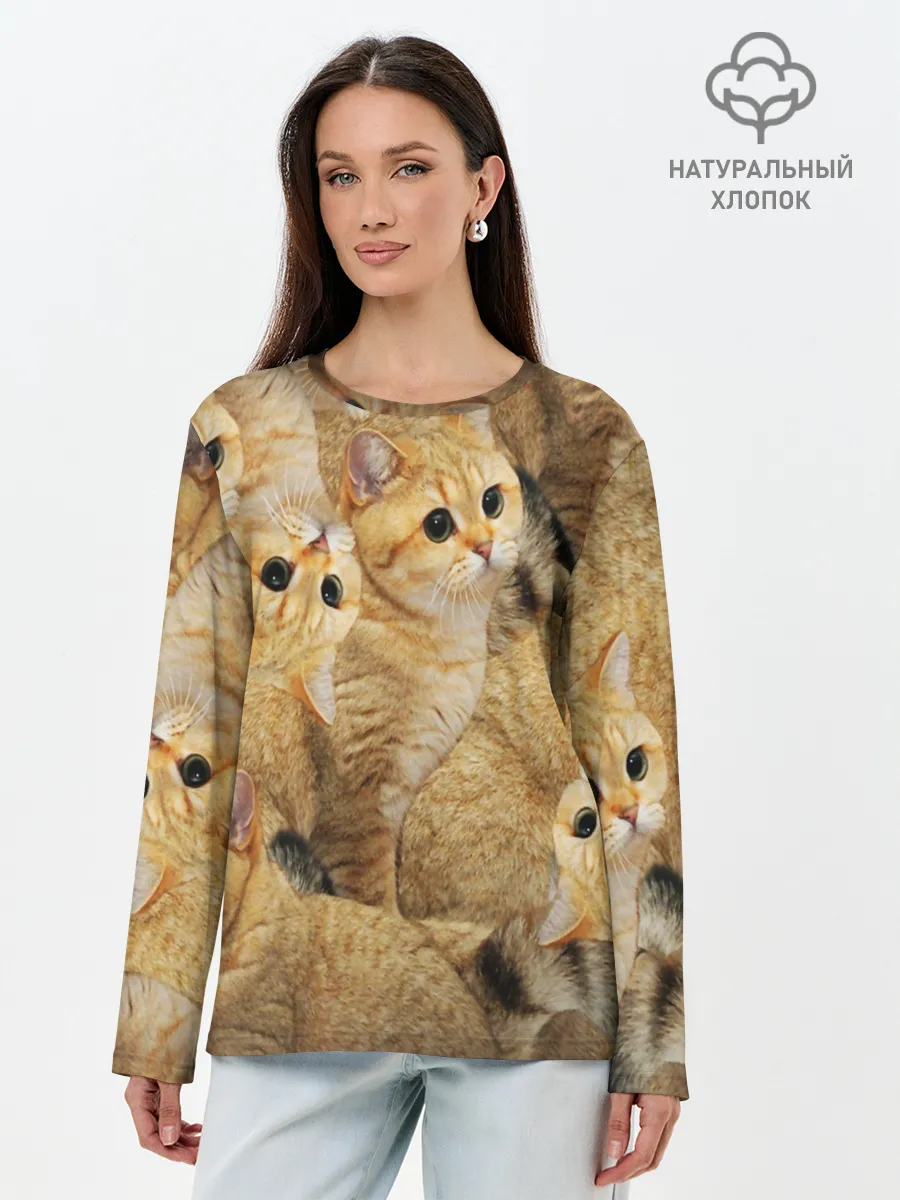 Лонгслив женский. Хлопок / КОТЯТУШКИ