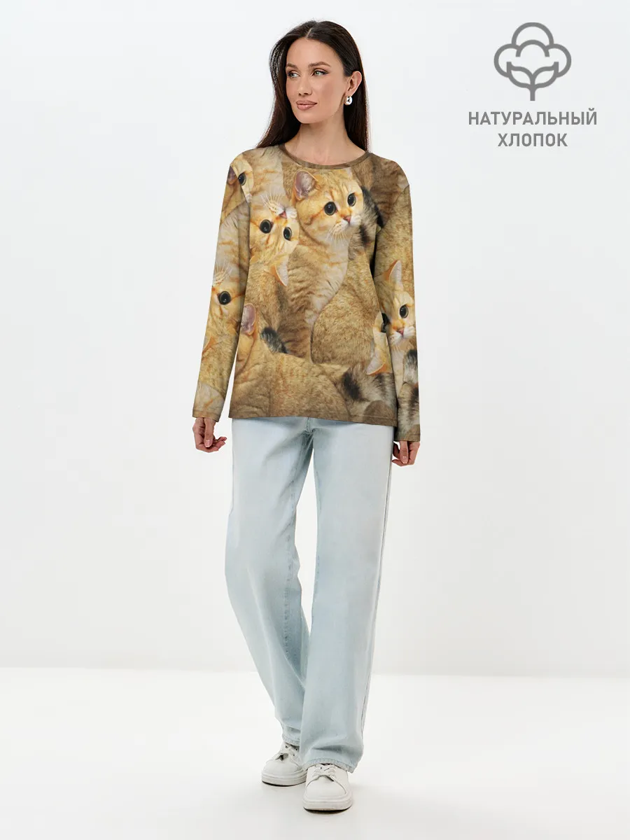 Лонгслив женский. Хлопок / КОТЯТУШКИ