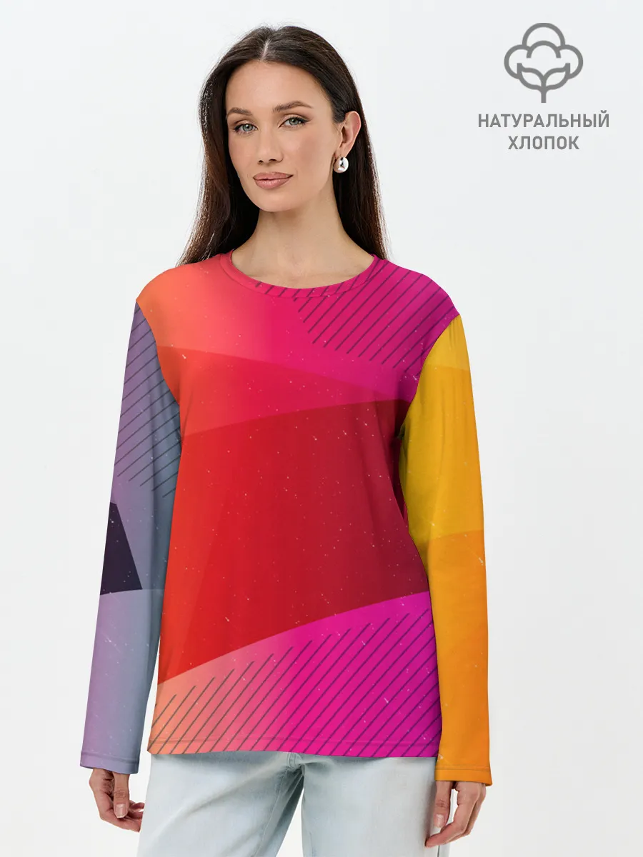 Лонгслив женский. Хлопок / ABSTRACT