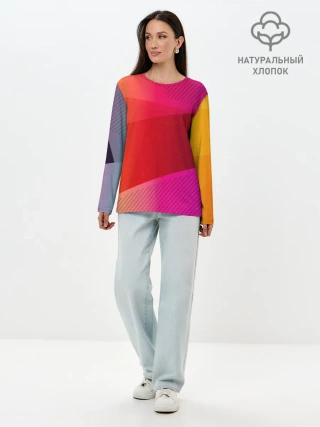 Лонгслив женский. Хлопок / ABSTRACT