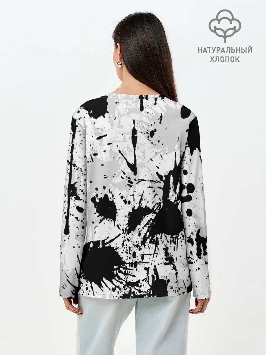 Лонгслив женский. Хлопок / БРЫЗГИ КРАСОК