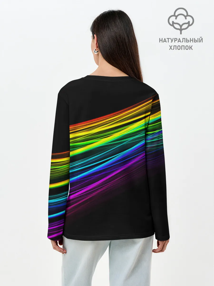 Лонгслив женский. Хлопок / АБСТРАКЦИЯ