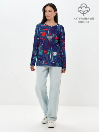 Лонгслив женский. Хлопок / Спортивный стиль