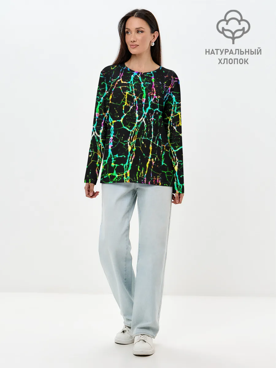 Лонгслив женский. Хлопок / Текстура