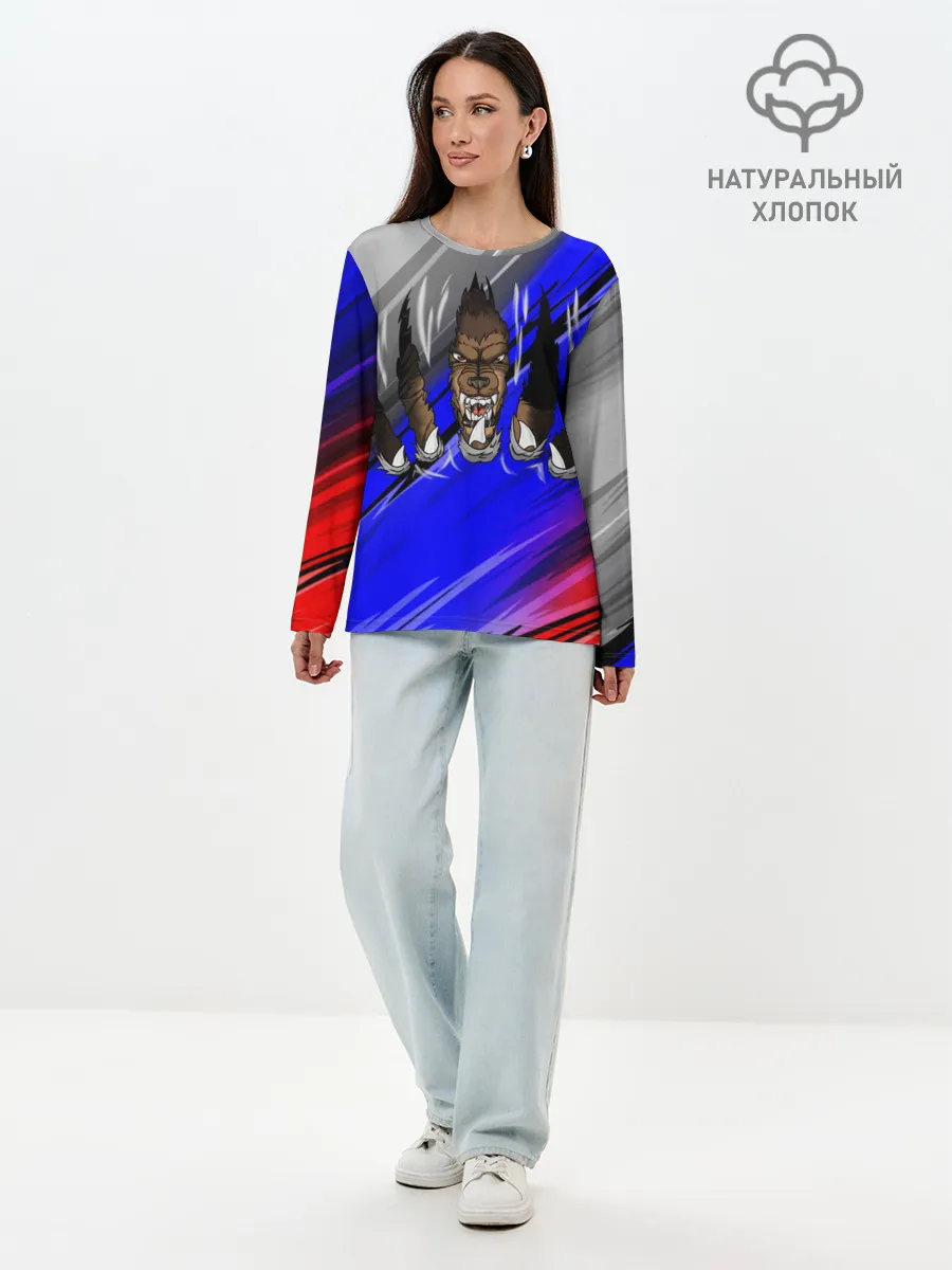 Лонгслив женский. Хлопок / Русский Медведь