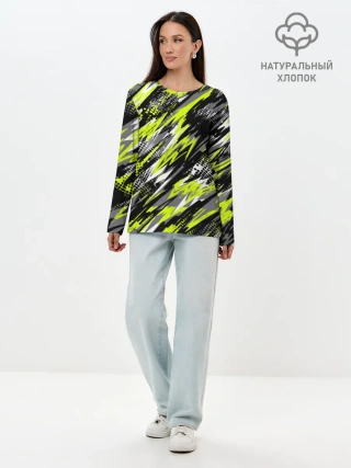 Лонгслив женский. Хлопок / Спортивный стиль