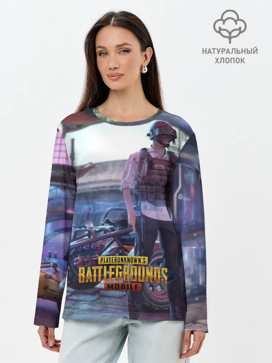 Лонгслив женский. Хлопок / Pubg