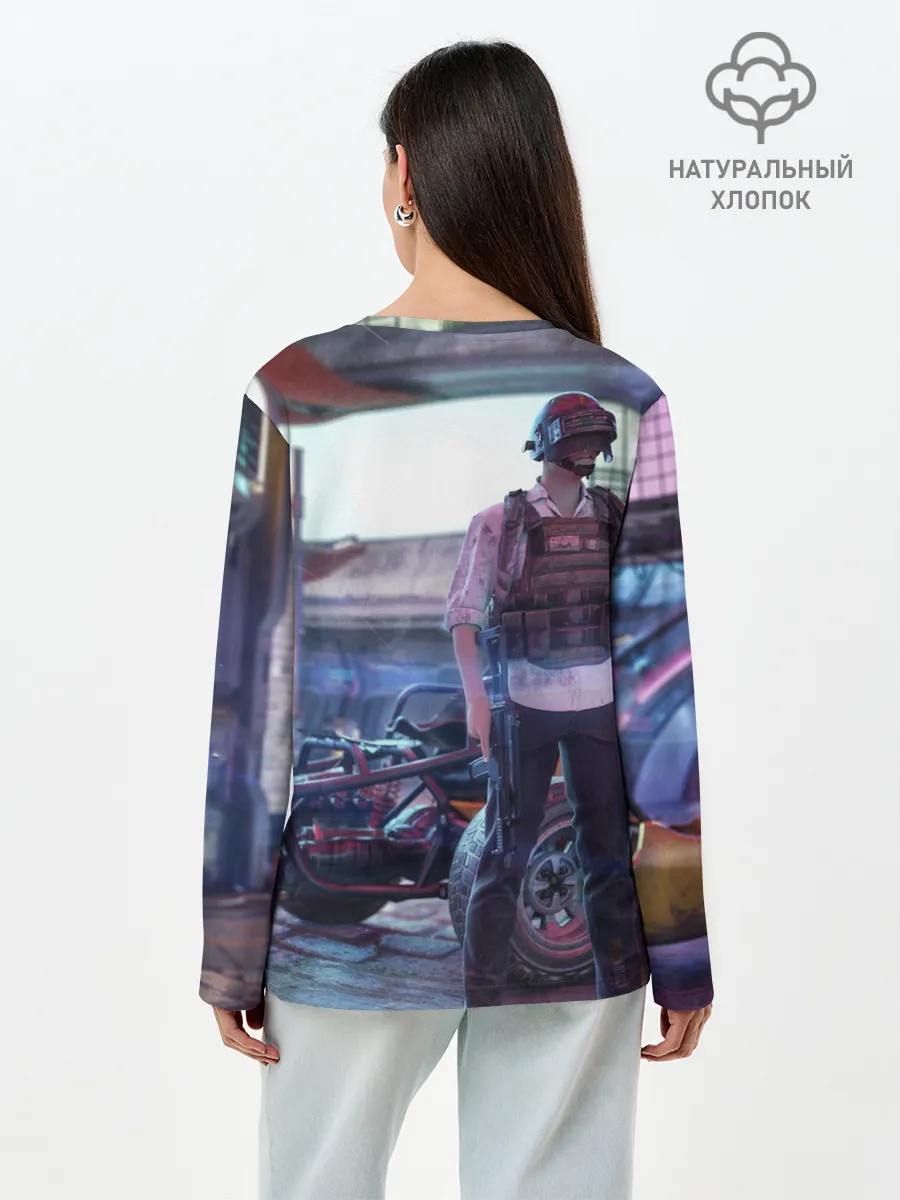 Лонгслив женский. Хлопок / Pubg