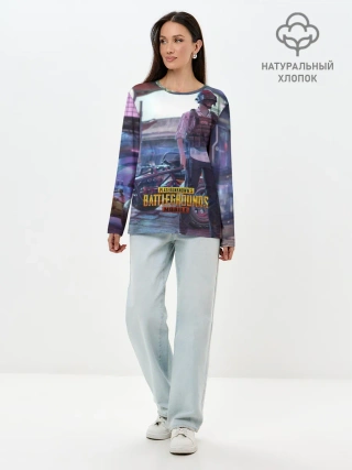 Лонгслив женский. Хлопок / Pubg