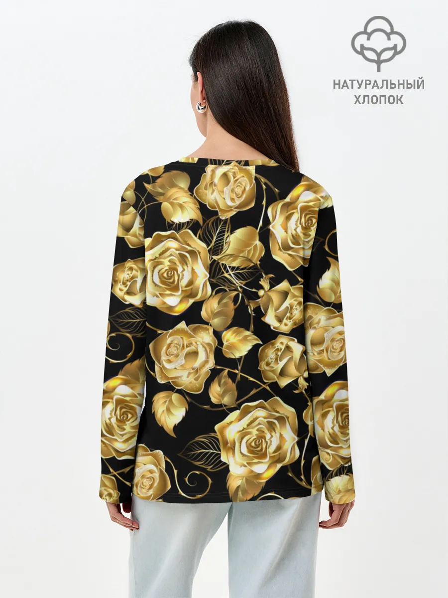 Лонгслив женский. Хлопок / Golden Roses