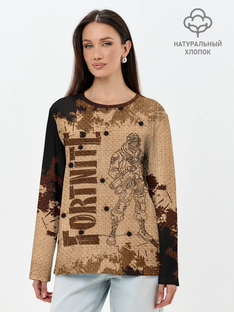 Лонгслив женский. Хлопок / Fortnite