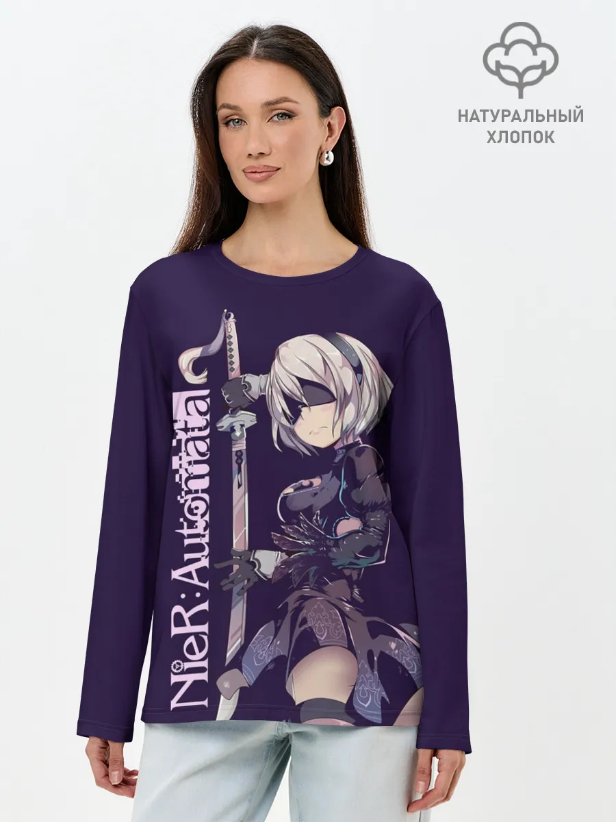 Лонгслив женский. Хлопок / Nier Automata