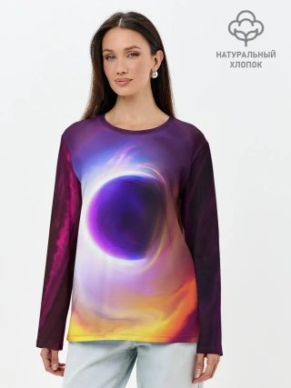 Лонгслив женский. Хлопок / ЧЁРНАЯ ДЫРА