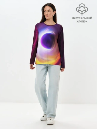 Лонгслив женский. Хлопок / ЧЁРНАЯ ДЫРА