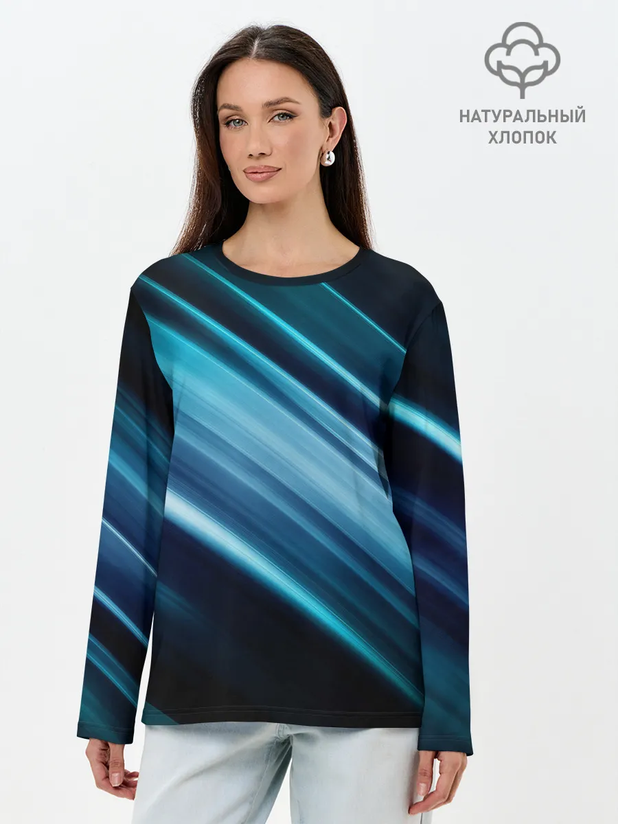 Лонгслив женский. Хлопок / GEOMETRY STRIPES