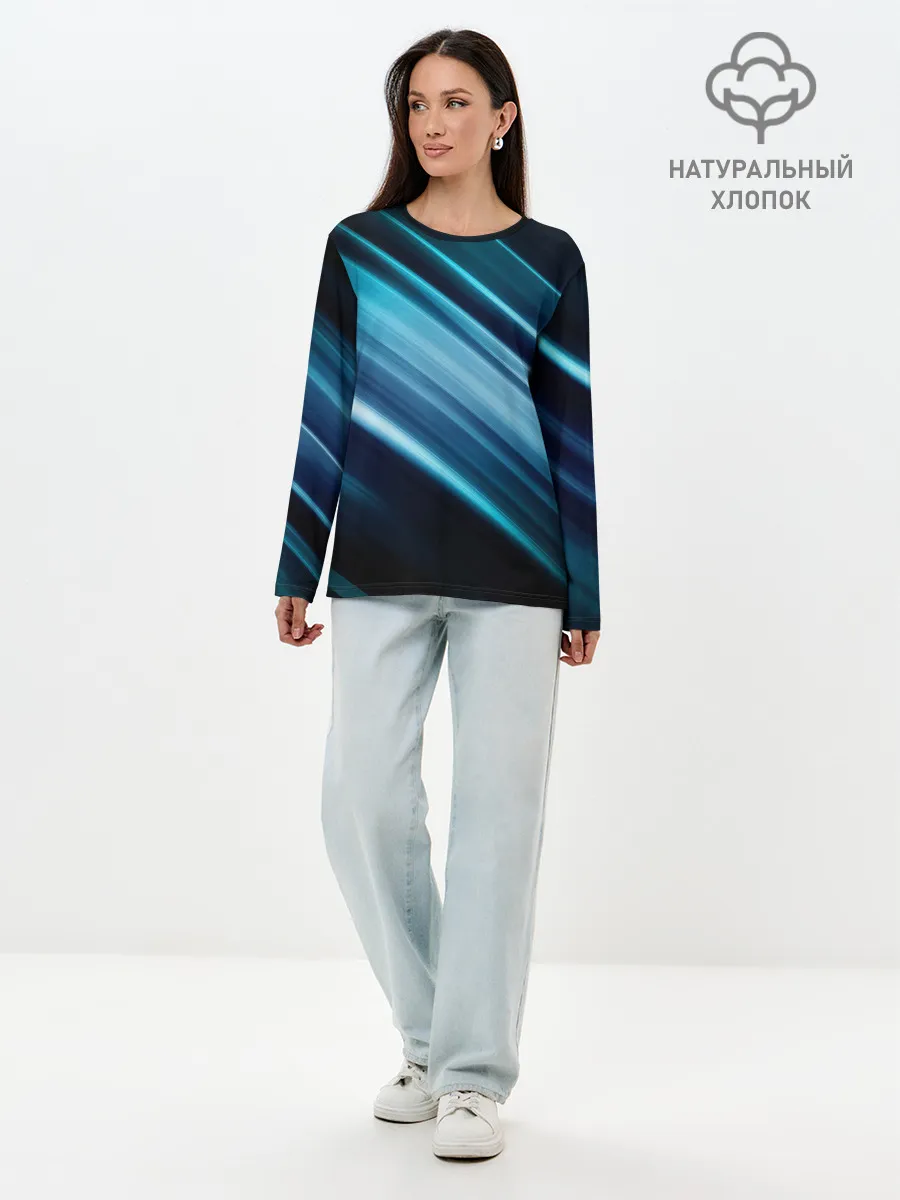 Лонгслив женский. Хлопок / GEOMETRY STRIPES