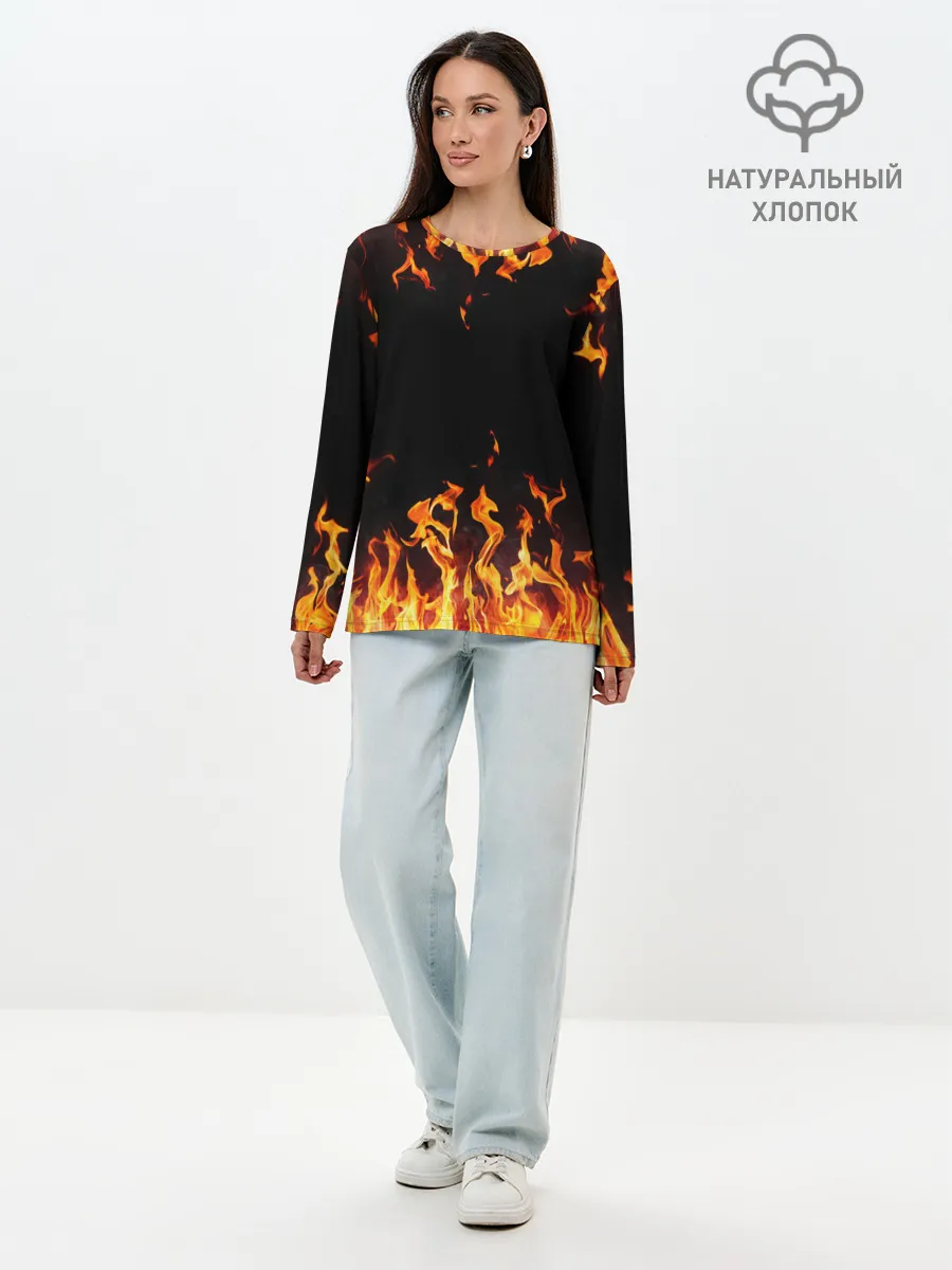 Лонгслив женский. Хлопок / FIRE | ОГОНЬ
